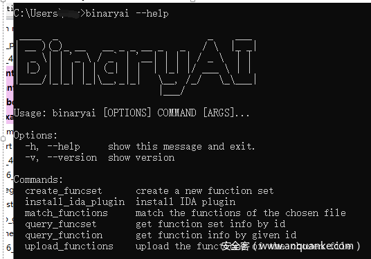 命令行使用Binaryai 命令行使用Binaryai