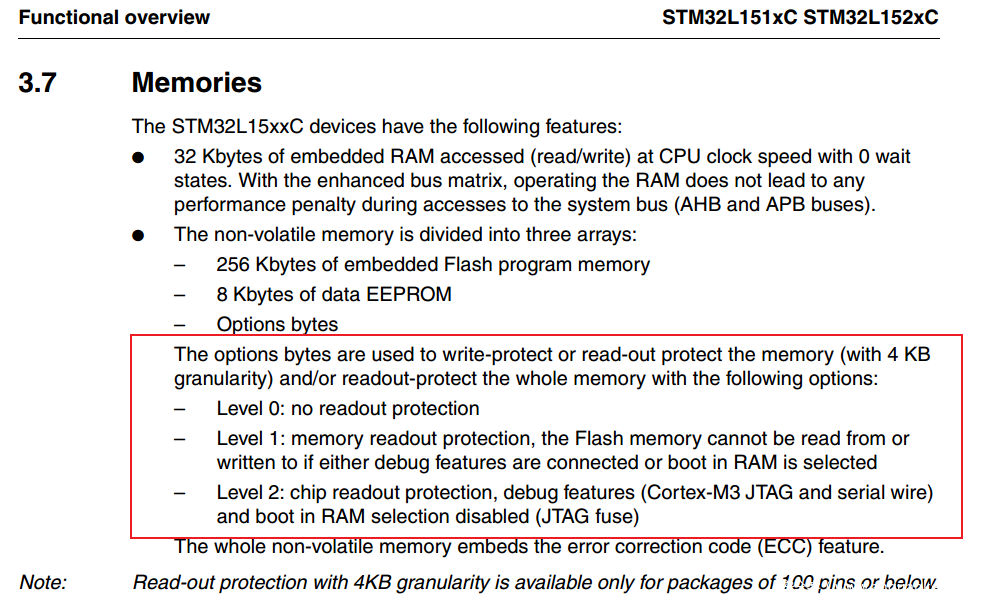 STM32L151 代码读保护介绍 STM32L151 代码读保护介绍